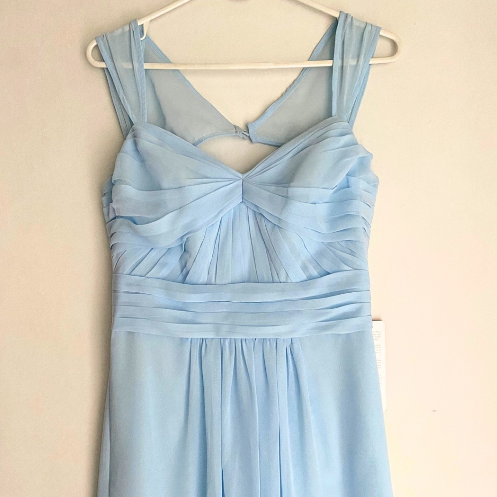 NWT JJ’s House Sky Blue Shoulder Cut Out Back Bridesmaid/Wedding Dress [US 6] - Picture 4 of 12